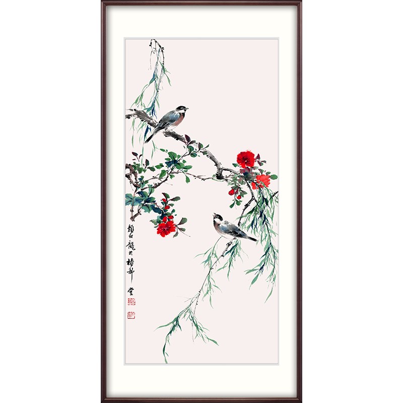 奕境 鸟画饰画新玄挂画过道走廊国画 颜伯龙春柳鸟