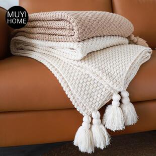 北欧覆古大吊穗编织毛毯子办公室午睡毯夏季空调毯毛巾毯沙发盖毯