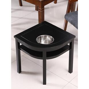 麻将机茶几实木双层麻将桌旁边小茶几角几带烟缸棋牌室专用茶水架