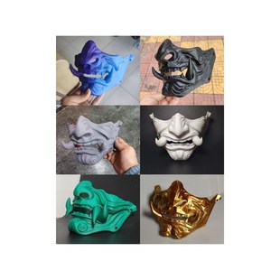 赤般若面具全脸般若qcospl能面罩红面鬼脸獠牙鬼万圣节