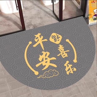 入户门地垫家用红色进门脚垫商用店铺餐厅门口半圆形丝圈PVC地毯