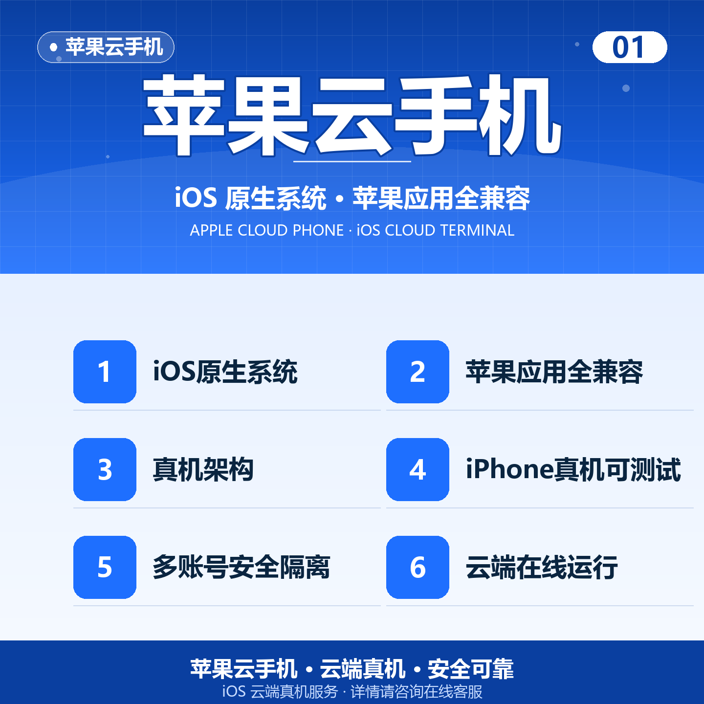 苹果云手机7×24在线数据安全隔离iOS云真机激活码24小时在线