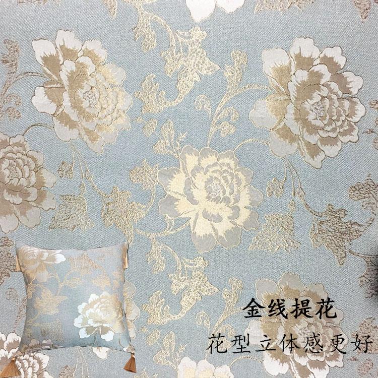 细麻提花沙发套麻布布料 牡丹花桌布提花餐桌布艺 杯垫沙发巾抱枕