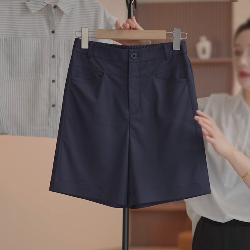 高腰宽松短裤女夏2025新款时尚显瘦西装裤高级感休闲显瘦五分裤子
