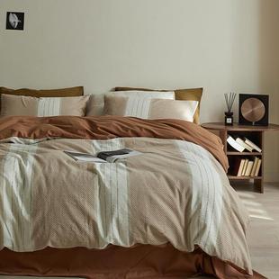 床单被套简约高级感床品 四件套全棉纯棉2023新款 美式 复古风提花