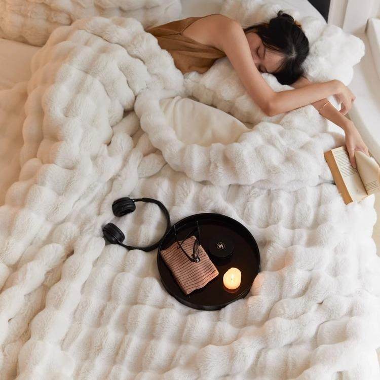 冬季奶油风立体獭兔毛绒兔兔绒毛毯沙发装饰休闲毯卧室毯子毛绒毯,机械设备,其他机械设备,淘宝优惠券,粉丝福利购,淘宝优惠卷