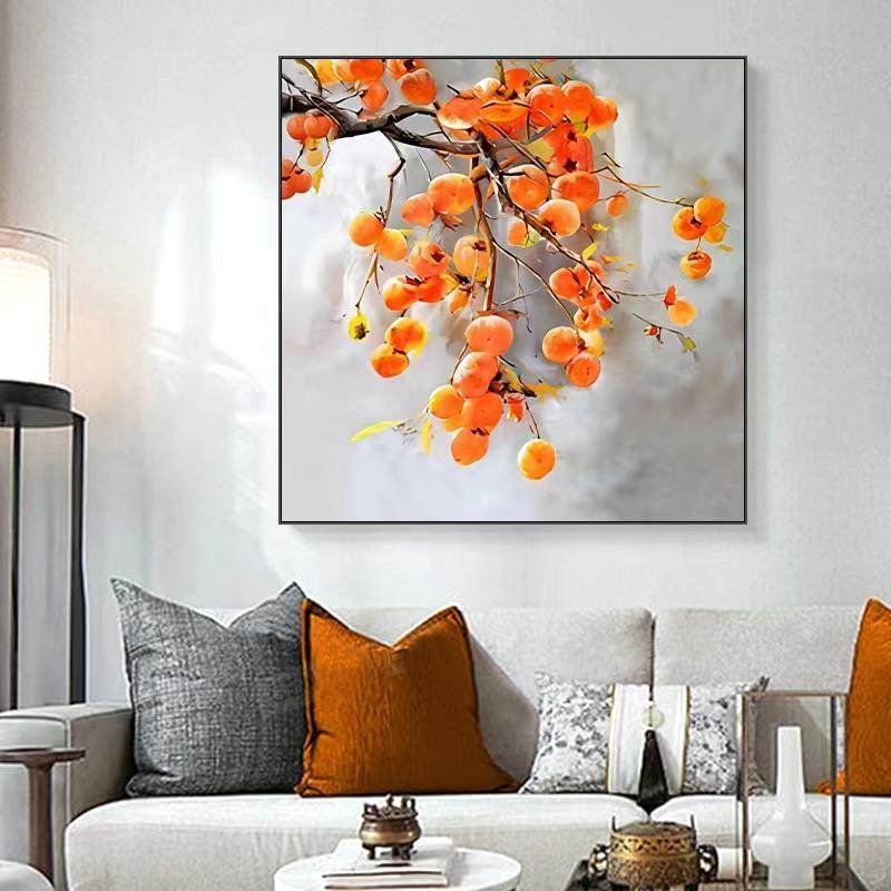 大芬村事事如意轻奢餐厅装饰画手绘柿子油画玄关客厅挂画中式壁画,机械设备,其他机械设备,淘宝优惠券,粉丝福利购,淘宝优惠卷