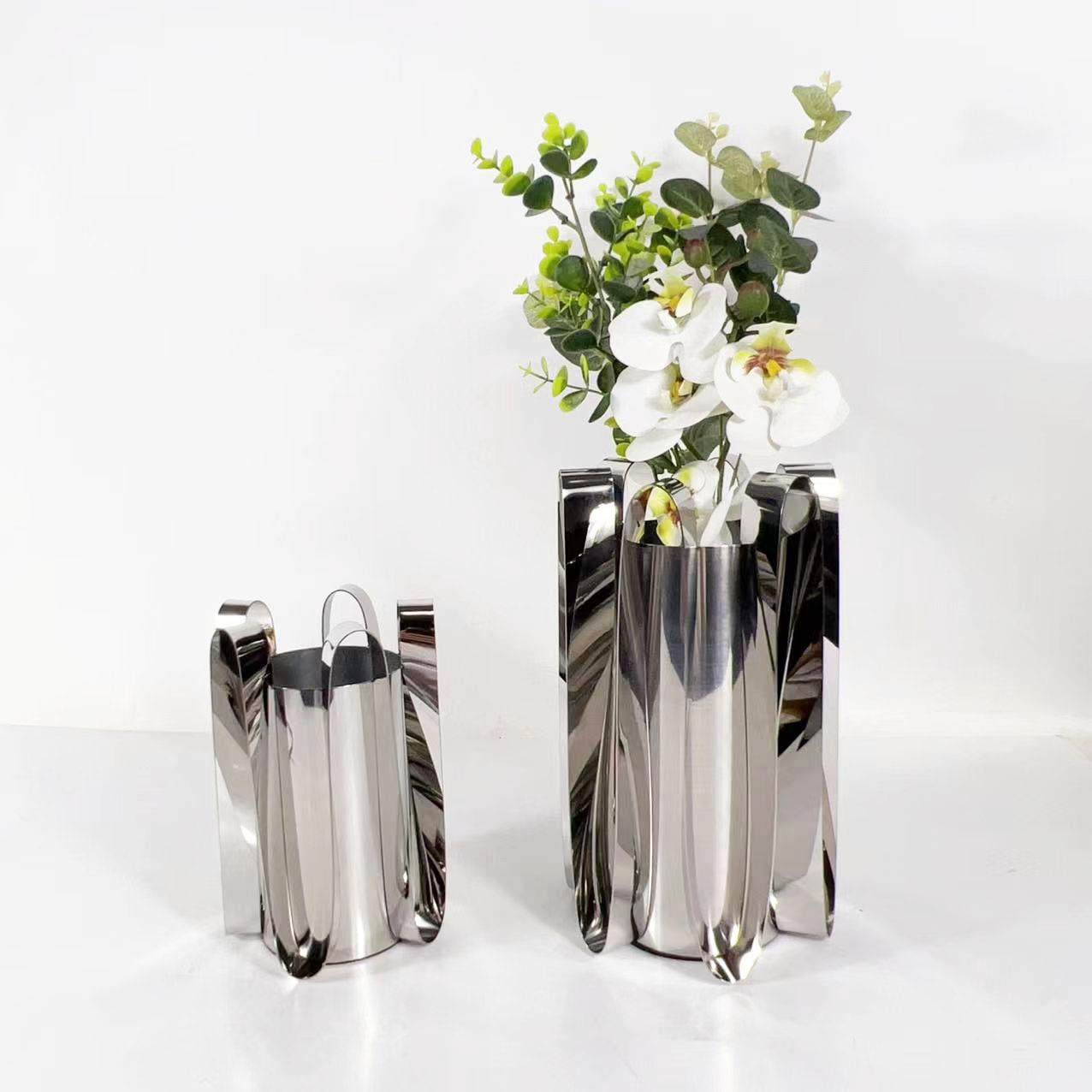 现代简约欧式银色金属裙边花器花瓶摆件样板房售楼处软装饰品,机械设备,其他机械设备,淘宝优惠券,粉丝福利购,淘宝优惠卷