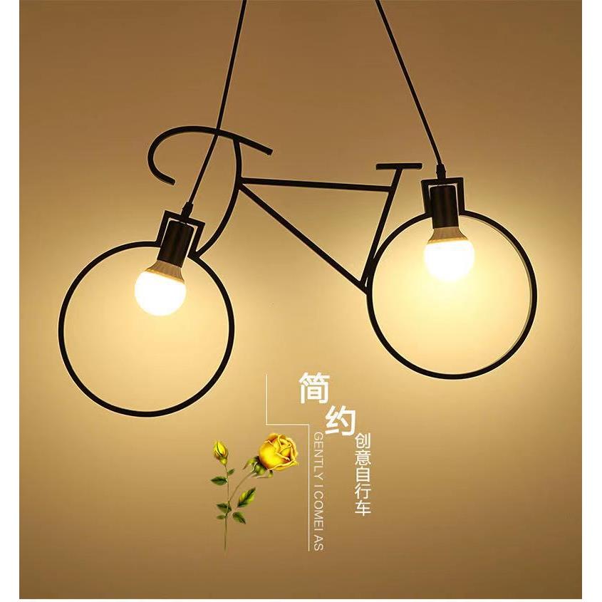 创意loft工业风餐厅吧台自行车吊灯复古怀旧主题酒吧服装店铁艺灯