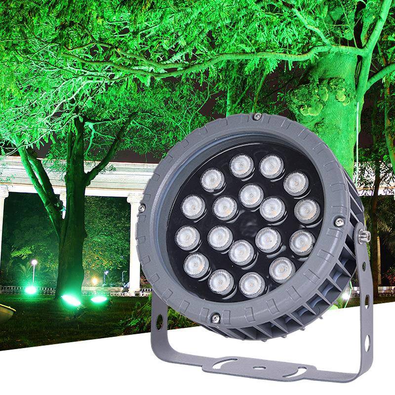 led户外投光灯射灯防水园林照树灯庭院地插草坪射树灯七彩景观灯