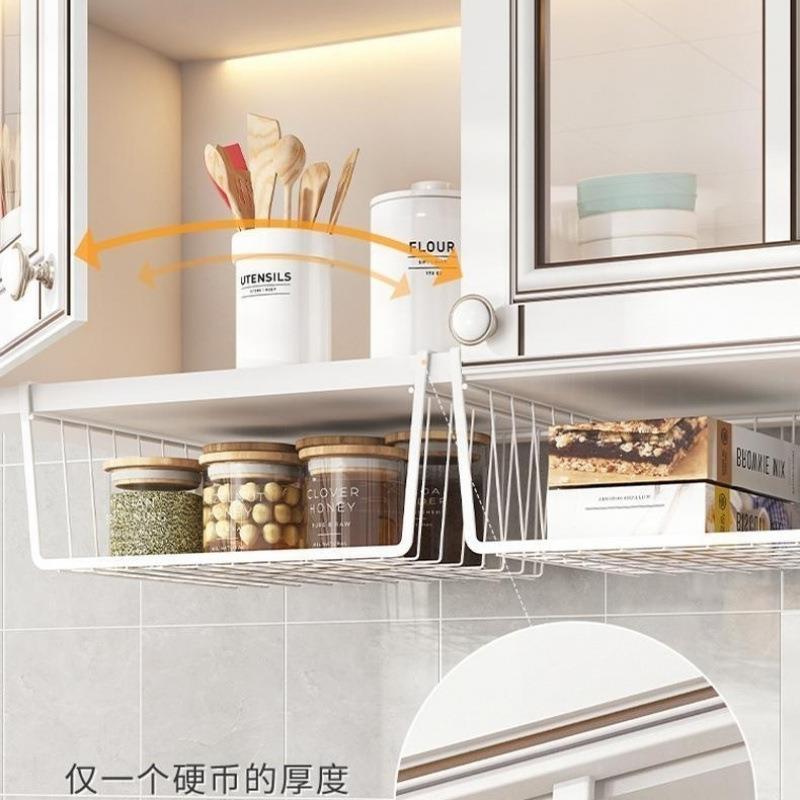 宿舍置物架桌面下挂篮厨房吊柜分层悬挂式置物架内衣内裤加粗