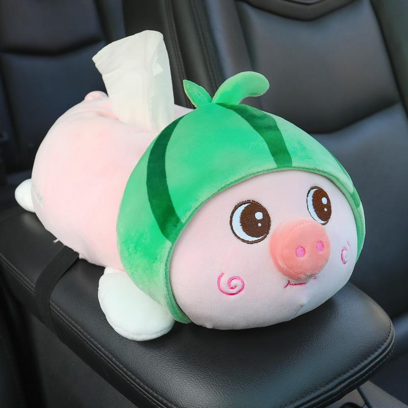 创意车载扶手箱纸巾盒抽卡通可爱汽车挂式抽纸盒车内装饰用品大全