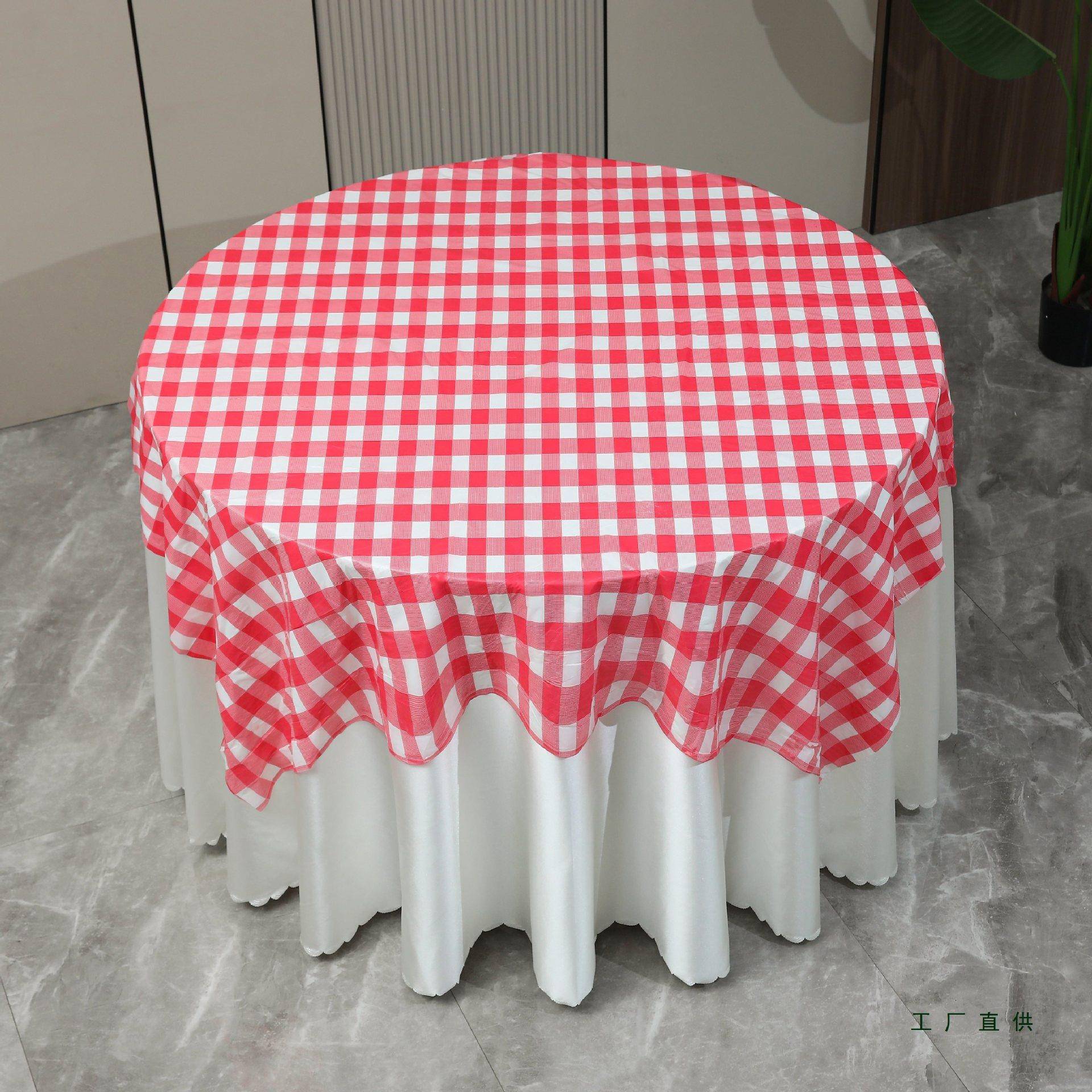 一次性桌布方桌正方形餐饮商用塑料特厚长方形饭店烧烤大排档台布