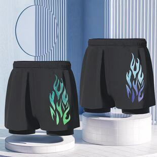 男士 游泳套装 新款 专业双层防尴尬泳衣沙滩裤 备 宽松游泳裤 泳裤