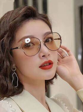 女式两用日夜驾驶镜两用变色太阳镜大脸显瘦开车专用偏光眼镜墨镜