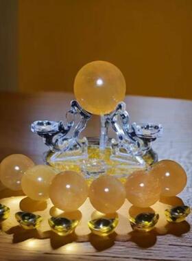 天然黄水晶球七星阵摆件黄水晶球摆件客厅玄关卧室厨房