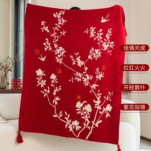 百喜毯结婚礼物送新人闺蜜朋友订婚礼物佳偶天成被子新人高档实用