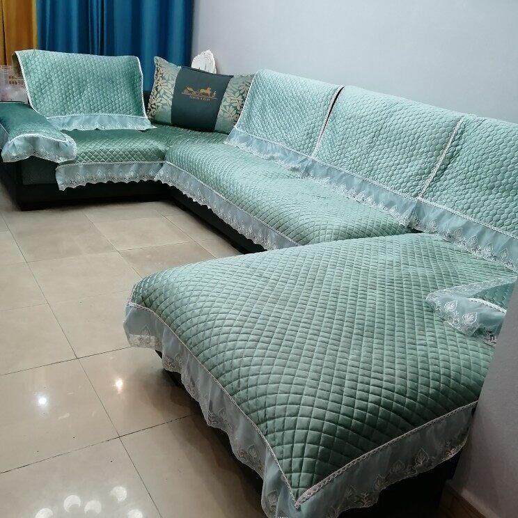 U型款左右贵妃通用全套沙发垫靠保护壳巾套罩休闲4米2以内均可使