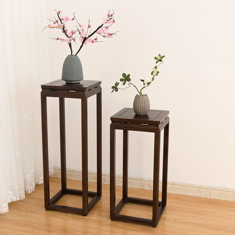 新中式花架实木客厅置物架室内兰花绿萝榆木花盆架玄关盆景架木质