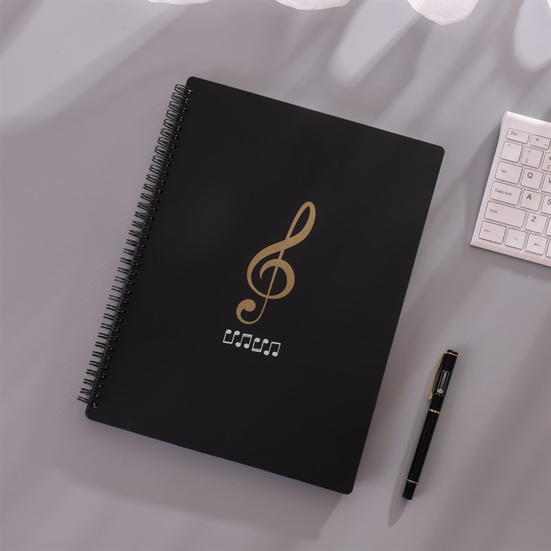 活页A4文件夹插页袋式吉他钢琴谱曲谱乐谱夹透明资料册黑色大容量