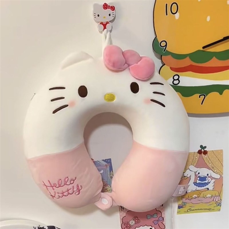 可爱kt猫U型枕少女心网红猫咪外出坐车脖子靠枕记忆棉颈椎午睡枕