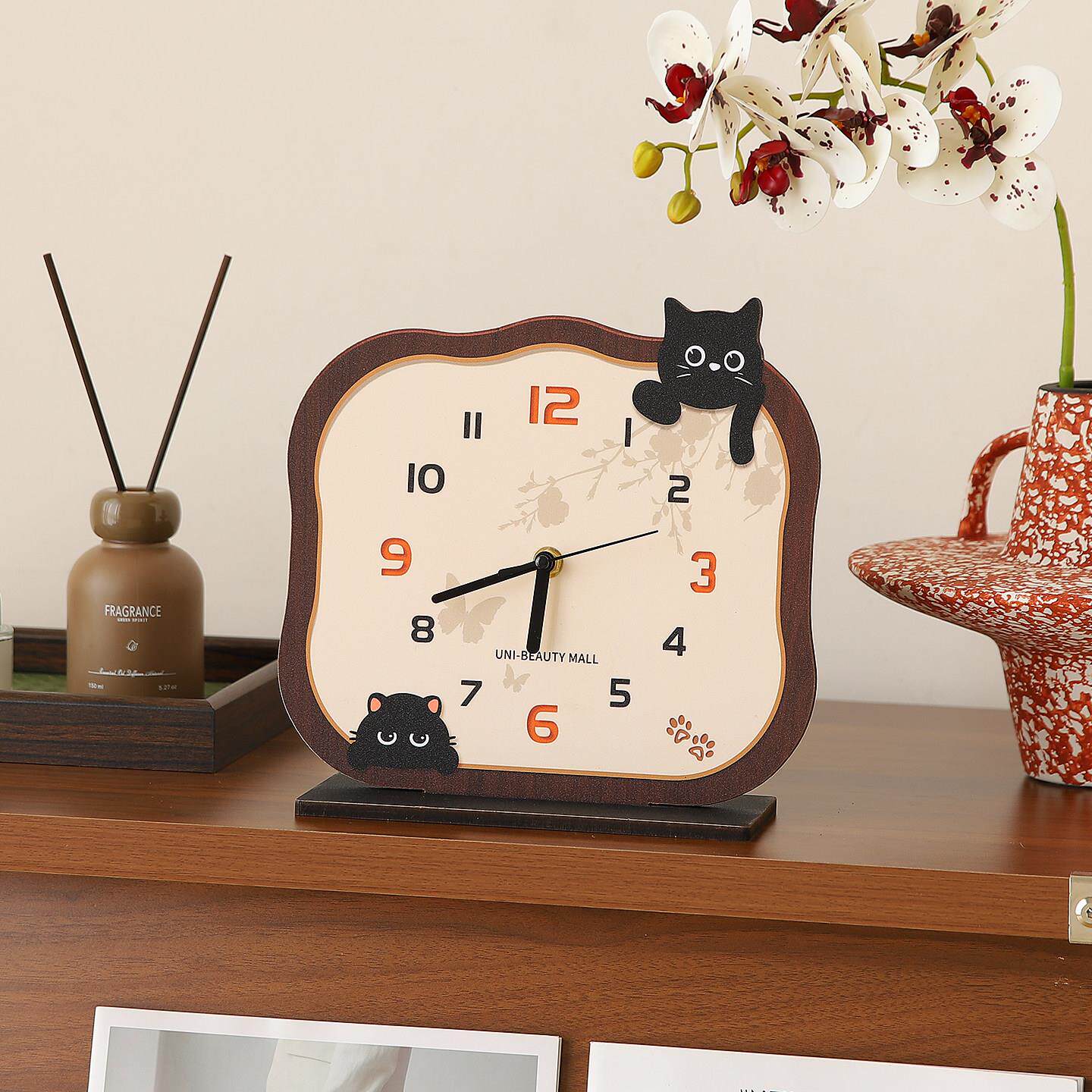 中古风桌面时钟摆台式客厅玄关电视柜装饰摆件轻奢高档钟表摆放式