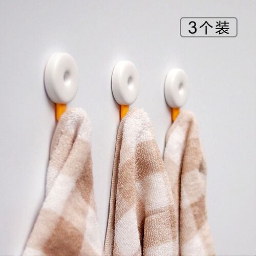 3枚装3m强力粘胶粘钩创意简约挂钩厨房卫生间防水钩子优质ABS塑料