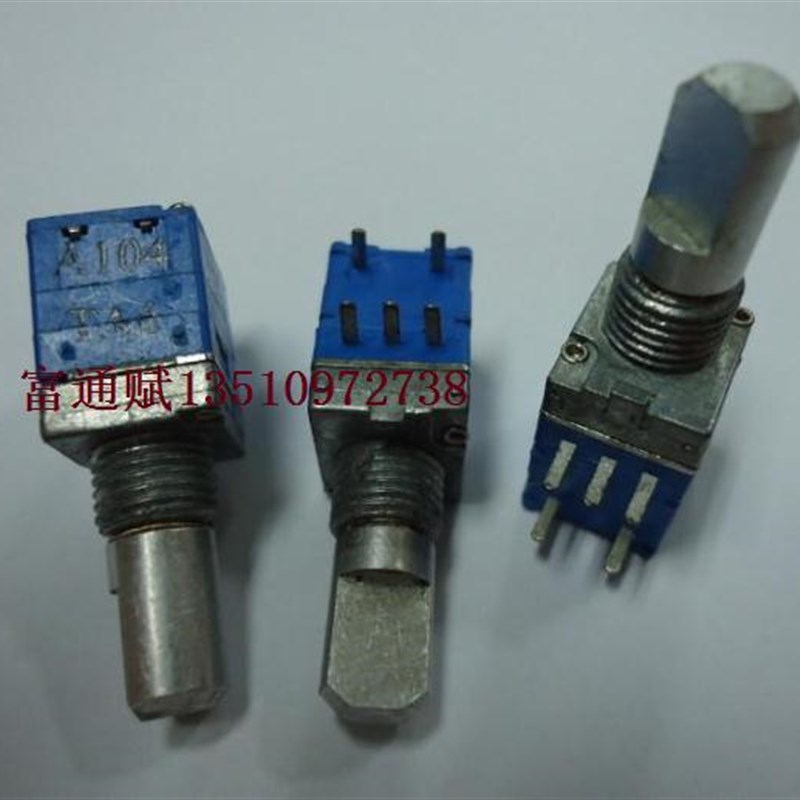 现货供应精密电位器R097型单联A100K带开关15半轴