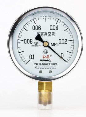 红旗抗震耐震压力表YTN-100 径向 0-60Mpa 全规格 ZTN-100 真空表