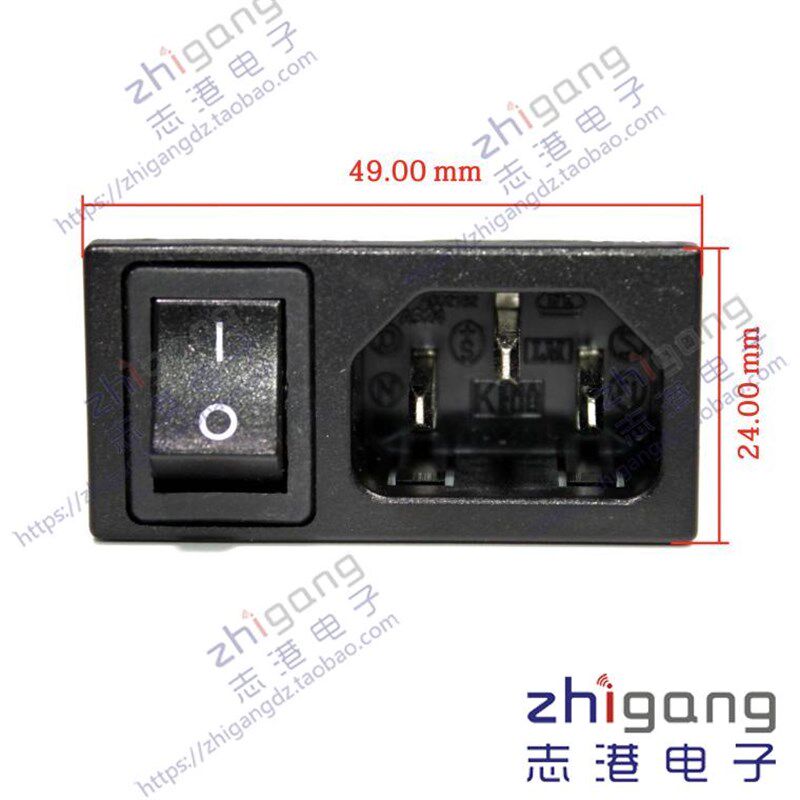 台湾电源插座RONGFENG荣丰RF-2001AC电源插座带开关IEC品字尾公座