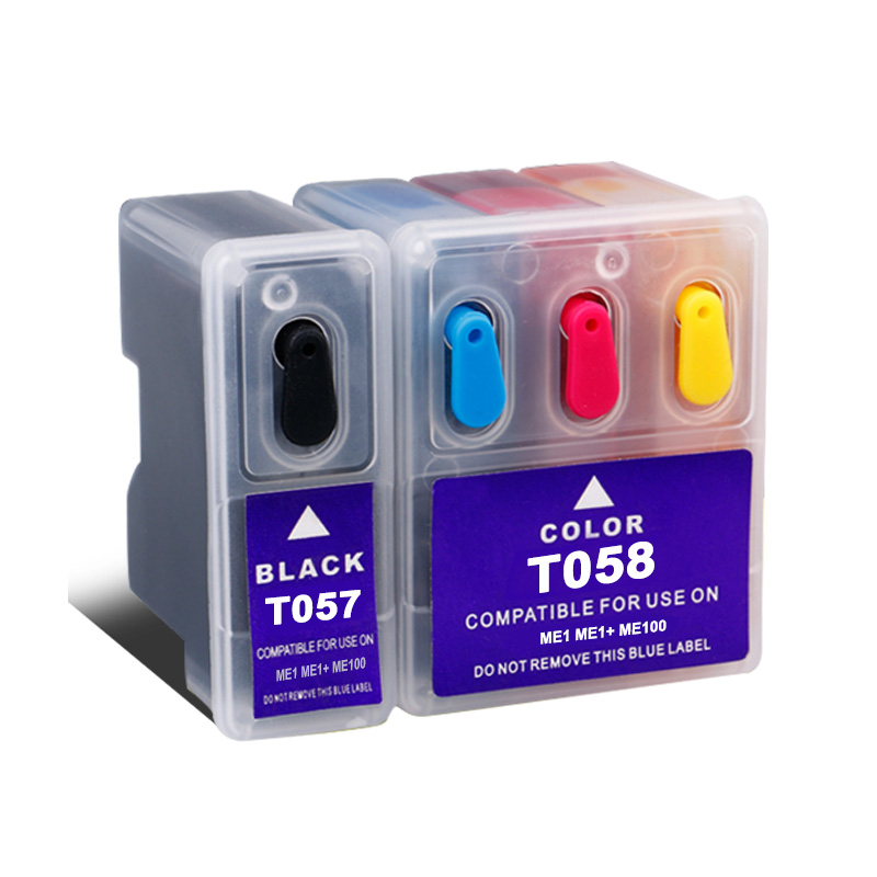 硌彩适用爱普生ME1 ME1+ ME100打印机墨盒T057 058填充连供墨盒