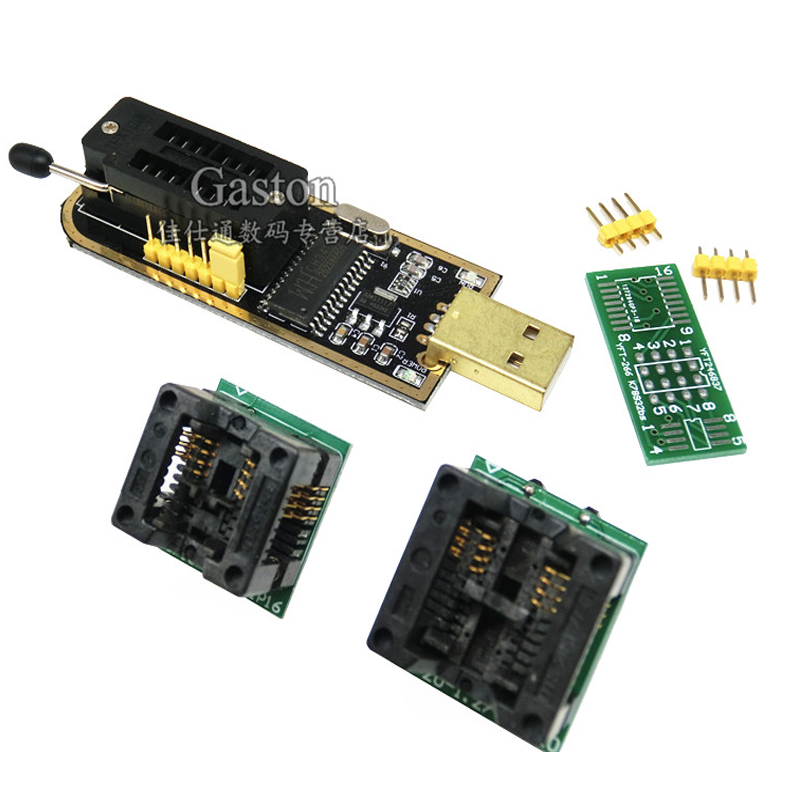 土豪金CH341A编程器 USB 主板路由液晶 BIOS FLASH 24 25 烧录器