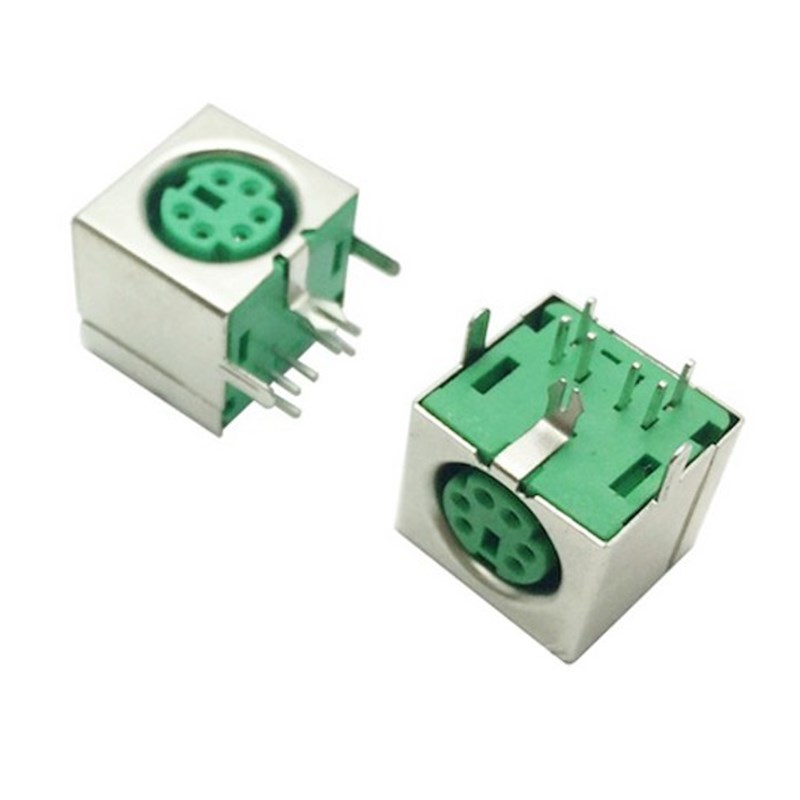 PS2插座 6P 紫色 6芯 健盘座 键盘鼠标插座 PS-2接口 S端子 全包