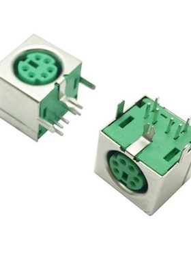 PS2插座 6P 紫色 6芯 健盘座 键盘鼠标插座 PS-2接口 S端子 全包