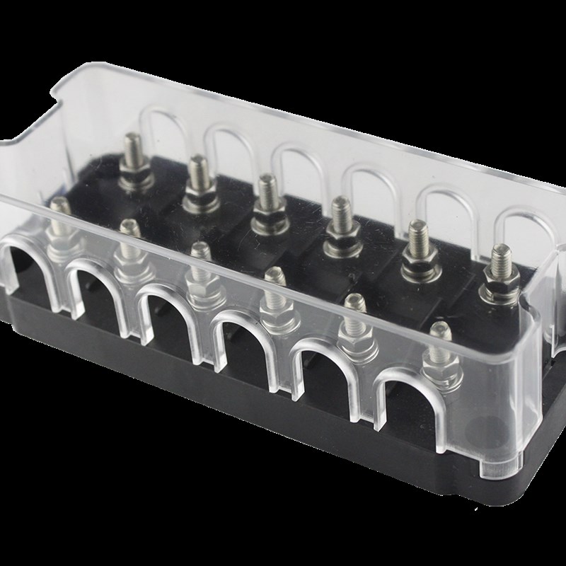 202大功率6路 叉栓式汽车保险丝盒座 螺栓型200A熔断器房车厂游艇