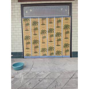 新款竹门帘磁吸分片式竹门帘防蚊子隔热商用隔断全磁铁条自吸竹门