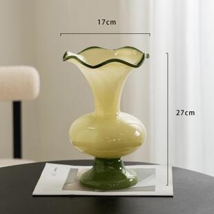 花瓶轻奢高级感法式中古芬顿现代简约风大肚琉璃客厅鲜花插花摆件