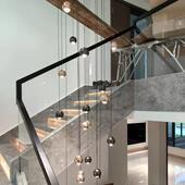 覆式 楼客厅大吊灯别墅轻奢水晶简约现代loft公寓跃层挑空楼梯吊灯