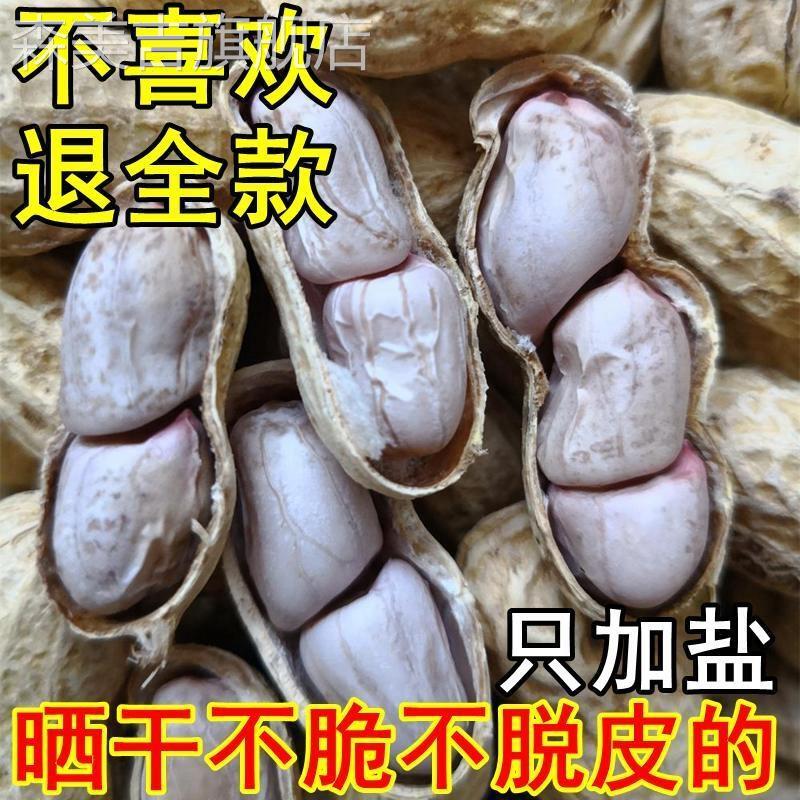 新鲜水煮花生5斤晒干咸干农家白晒原味不脆酒宴口味的零食加盐