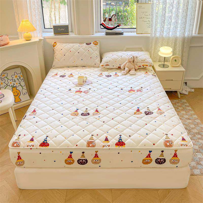 博轩225新款印花夹棉床笠罩全包床ZYT50722床垫保0护套全棉床意单