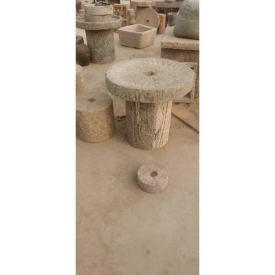 磨茶盘石碾老庭院石桌茶台石旧YSF器石石槽流水景观磨盘茶海造景