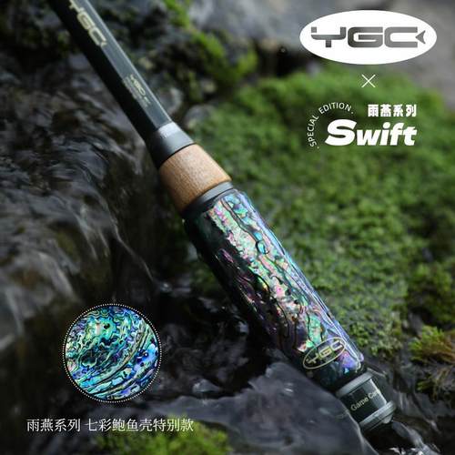 雨燕七流彩鲍鱼壳小物钓竿童迷雨燕鲍鱼你便携儿鱼钓杆溪竿户外套