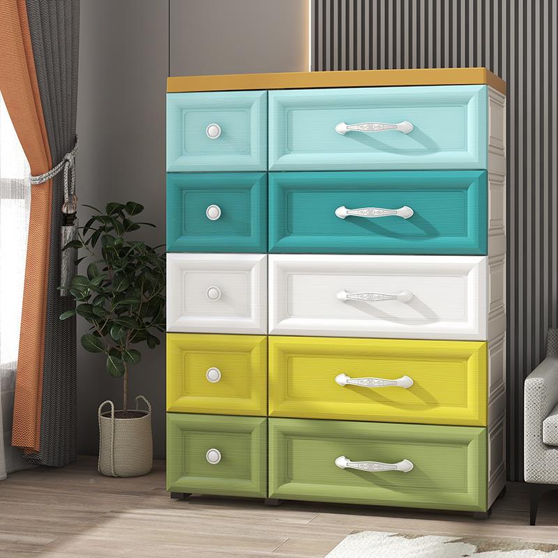 5cm加厚塑料宝宝抽屉式多层7纳收柜子储柜客厅五物斗欧式儿童衣柜