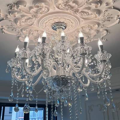 法NRR式水晶吊灯厅轻奢吊高档欧式灯卧蜡室房客间饭厅别墅覆式楼