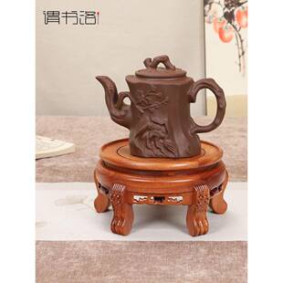 实木底座圆形花瓶，盆KHV，盆景，酒缸品，装饰，鱼缸佛像加，高