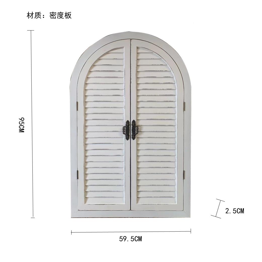 欧式TTW实质木假窗户复古做旧客具厅餐厅面墙壁挂拍摄道背景墙装