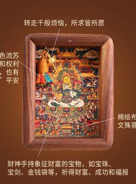 关藏式唐卡小相框桌饰面客厅玄摆台装裱摆装画招财件JCY乔迁开业