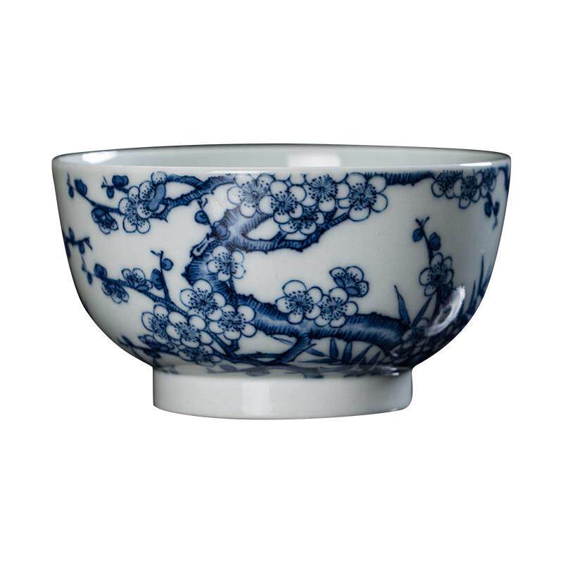钟 钟家梅窑青杯花瓷子景德柴镇茶ZJY0149具手工青花烧窑主人杯单