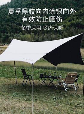 黑鹿六云露荫黑胶涂银天幕外营BD121211野餐帐篷角超户大防雨防晒