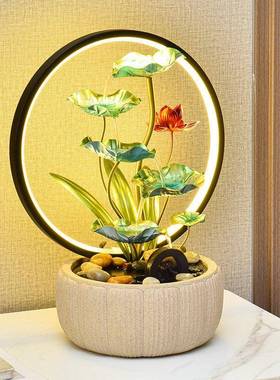 代简约流水EXN摆现件循环风水轮招水财客厅生财办桌公乔迁开 业送